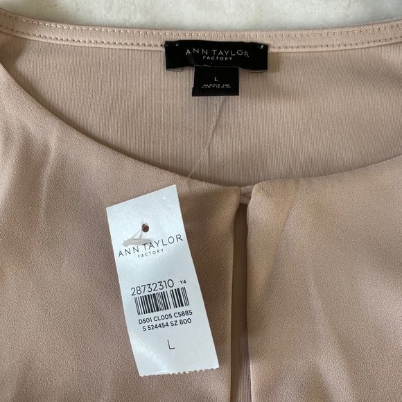 NWT Ann Taylor KEYHOLE MIXED MEDIA TOP Large - Picture 4 of 7